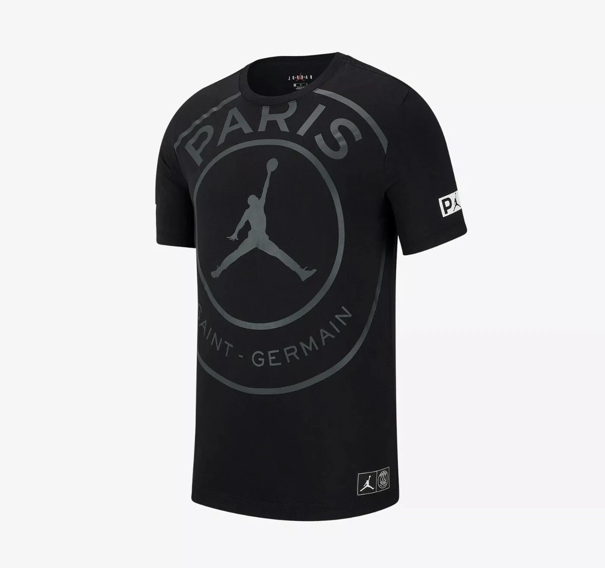 Jordan PSG Paris Saint-Germain SS Logo T-Shirt BQ8384-010 Black Size Medium  New