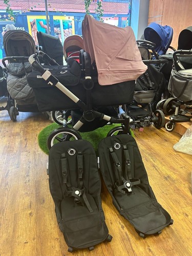 Bugaboo donkey 3 Twin-Black Frame - Pink Black - Professionally Restored - Picture 3 of 11