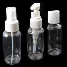 3 Pack Clear Plastic Empty Bottle Refillable Travel Size Containers Toiletry Set