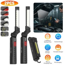 6 mode Rechargeable LED COB Work Light Mechanic Flashlight w/ Magnetic Base Hook