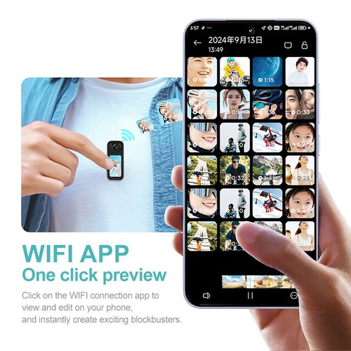2.7K Thumb Camera WiFi Mini Body Wearable Action Sports Camera Video Recording - Picture 12 of 24