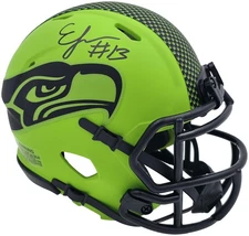 Ernest Jones IV Signed Seattle Seahawks Rave Green Speed Mini Helmet MCS Holo