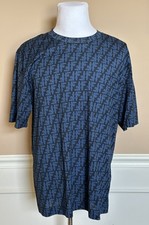 Fendi FF Logo Print Blue Cotton Jersey T-Shirt XL FY0936 IT NWT 890