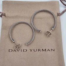 David Yurman Sterling Silver 1.5' Inch Classic Cable Hoop Earrings