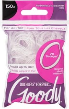 Goody Ouchless Forever Polyband Hair Ties, 150 Ct, Clear, Elastic Bands, Easy