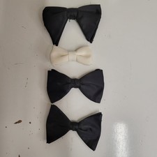 Vintage Lot Of 4 Clip On Bow Ties Ormond Formal Star By Saunders After Six
