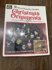 Vtg 1972 Craft Master WOOD Paint By Number Christmas Ornaments 14 New SEALED USA