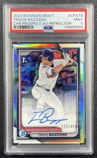 TRAVIS BAZZANA PSA 9 2024 BOWMAN CHROME DRAFT 1ST REFRACTOR AUTO 125/499