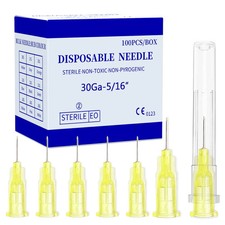 Disposable Luer Lock Needle 30Ga 5/16 Inch 8mm 100Pack 30Ga-5/16IN 