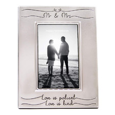Haysom Interiors Beautiful Two Tone Silver Plated Mr Mrs 4 X 6 Picture Frame
