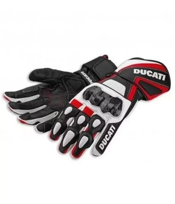 Ducati Corse Motorbike Racing Leather Gloves Motorcycle Leather Riding Gloves