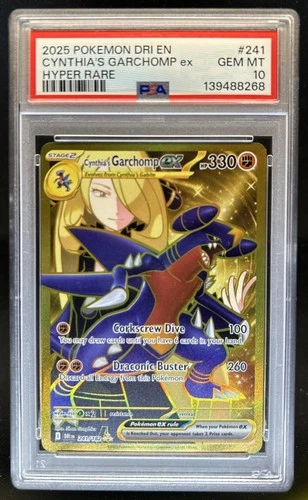 2025 Pokemon Destined Rivals Cynthia's Garchomp ex Hyper Rare #241/182 PSA 10