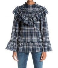 Max Studio London Womens Ruffled Knit Blouse