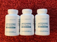 (3) New Sealed Bottles PureHealth Research Artichoke Extract Liver Gut 90 Caps