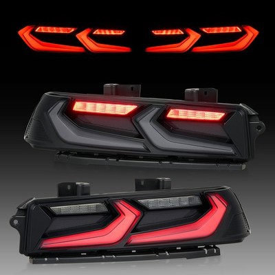 Smoked / Red LED Tail Lights For 2014-2015 Chevrolet Chevy Camaro Rear Lamps