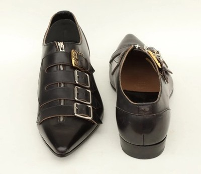 Gucci Quebec Buckle Monk Strap Mens Shoes Size UK 10/ US 10.5 in