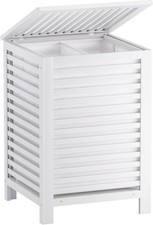 SMIBUY Double Laundry Hamper with Lid, 120L Bamboo Laundry Basket with Removable