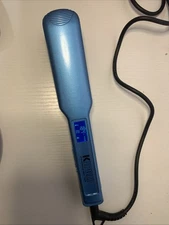 KIPOZI Professional Titanium Flat Iron Hair Straightener Blue LCD Disp Tested