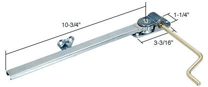 CRL H3528 10-3/4" Chrome Finished Casement Window Operator for Paryln Windows - Picture 2 of 5