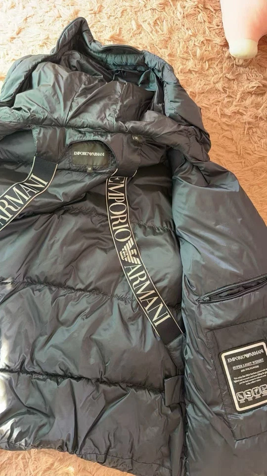 Chaqueta EMPORIO ARMANI $595 Para Hombres Puffer Duck Down Cremallera Completa AUTÉNTICA NUEVA 50 52 54 Foto 3 de 4
