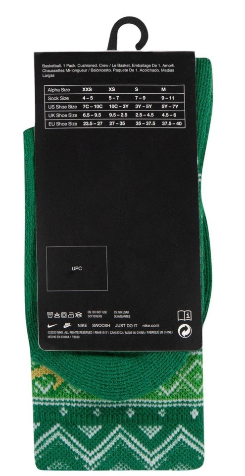 Calcetines Nike Elite Baloncesto Crew Medianos WMNS 4-6 Jóvenes 3y-5y Navidad Foto 4 de 4