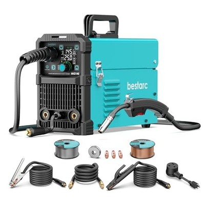 145Amp MIG Welder, 110V 220V Flux Core MIG/Lift TIG/Stick 4 in 1 Welder Machine,