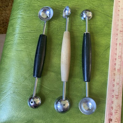 3 Vintage ECKO Double Ended Melon Baller 1'' 3/4'' Scoop EKCO USA Made MCM