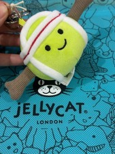 Jellycat Amuseables Sports Tennis Ball Bag Charm Keychain Plush New Dust Bags