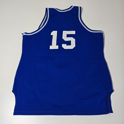 Vintage 70s Russell Athletic Basketball Jersey Mens XL Gold Tag Highschool Blue - Picture 3 of 9