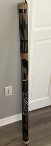 Original Bamboo Rain stick 47” Handcarved Dot-Painted Shaker VINTAGE Rainmaker