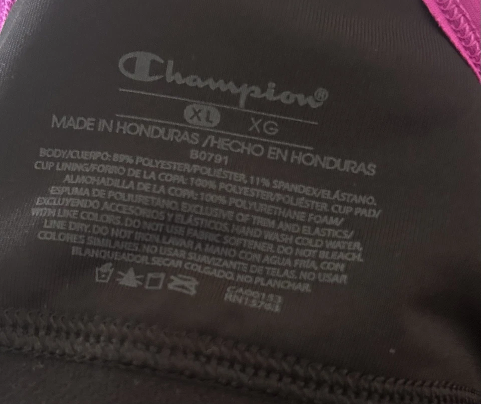 Champion Wireless Racerback Sports Bra Size XL - Image 3 of 3