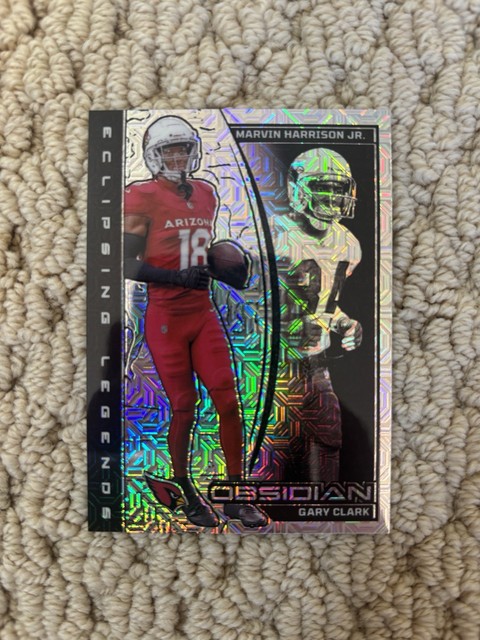 2024 Panini Obsidian Marvin Harrison Jr Gary Clark Platinum Prizm 1/1 Arizona