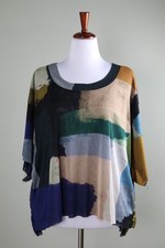 LISA BAYNE $148 Mesh Stretch High Low Abstrac...