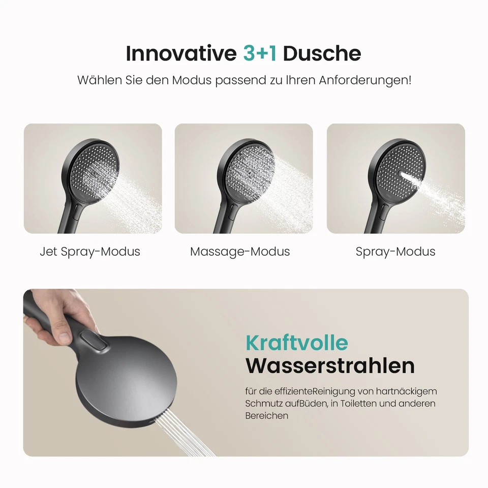 Duschsystem Handbrause Dusche Mit Thermostat Duscharmatur Regendusche Duschset - Bild 4 von 4