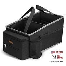Black Car Seat Organizer - Backseat Car Organizer with Cup Holders