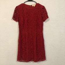 Michael Kors Red Lace Mini Dress