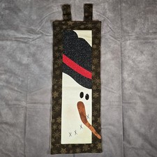 Quilted Snowman Banner Winter Handmade Wall Hanging 7.5 X 20