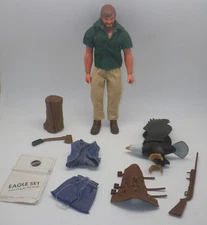 Big Josh Eagle Set + pack  Big Jim 8893 axe & wood - Mattel Hong Kong 1971