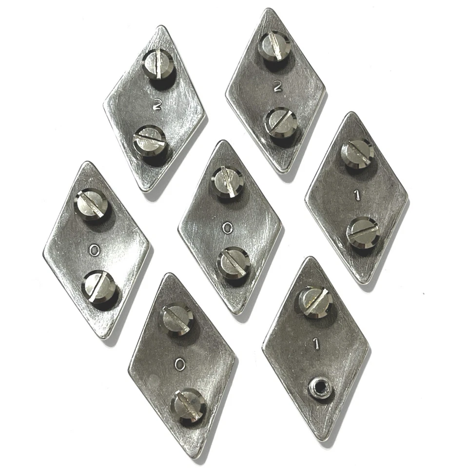 Lot Diamond Shape Conchos Screw Back Silver Tone Cross Scrollwork Western 1.5" - Image 2 of 4