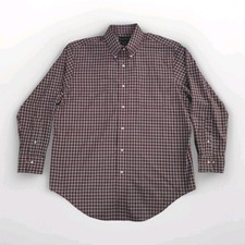 RALPH LAUREN Men's Shirt Green Label NON IRON 16.5 32/33 Classic Fit Plaid EUC