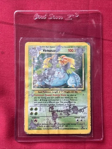 Venusaur 15/102 Base Set Possible PSA 1 Holo Shiny Card Pokemon (T101)