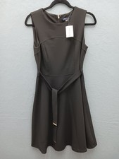 Tommy Hilfiger Women's A-line Knee Length Dress 6 Black Solid Work