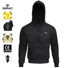 RIDERACT Men Motorcycle Hoodie Black Armoured Reinforced Motorbike Riding Hoody
