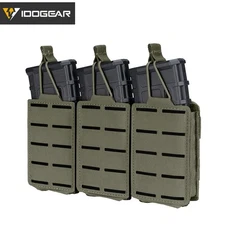 IDOGEAR Tactical LSR 556 Mag Pouch Triple Mag Carrier MOLLE Pouch Laser Cut Army