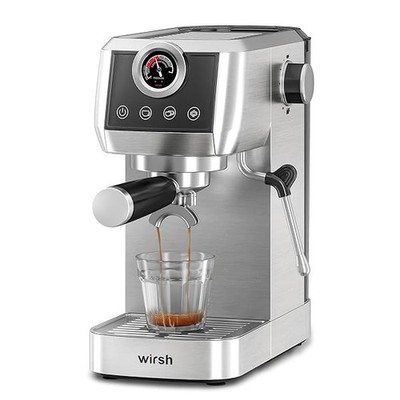 Espresso Machine, 20 Bar Semi-Automatic Espresso Maker with Pressure Gauge, Stea