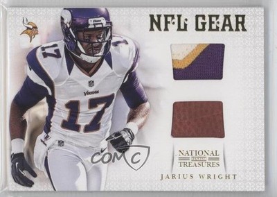 2012 National Treasures Dual Materials Prime 38/49 Jarius Wright Rookie RC 1i0