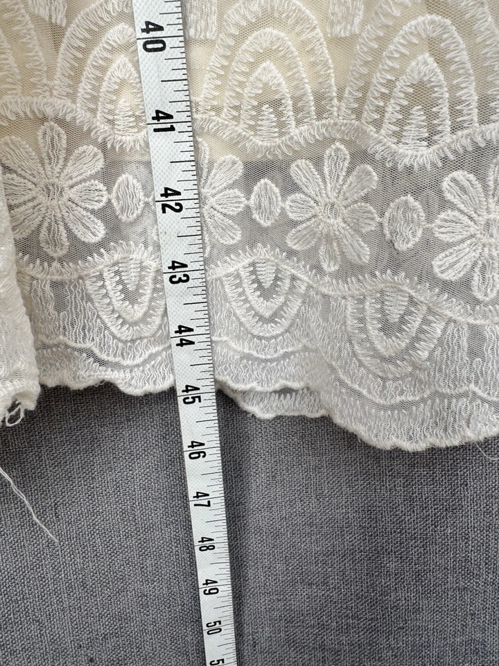 Vestido midi tejido ganchillo borla encaje boho borla hippie marfil crema AZUL INDIE talla 10-12 Foto 4 de 4