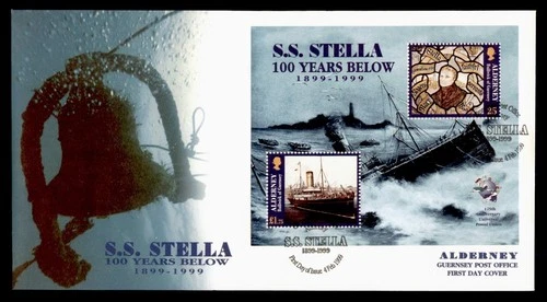 DR WHO 1999 ALDERNEY GUERNSEY FDC STELLA SHIP ANIV CACHET S/S L2 w29689
