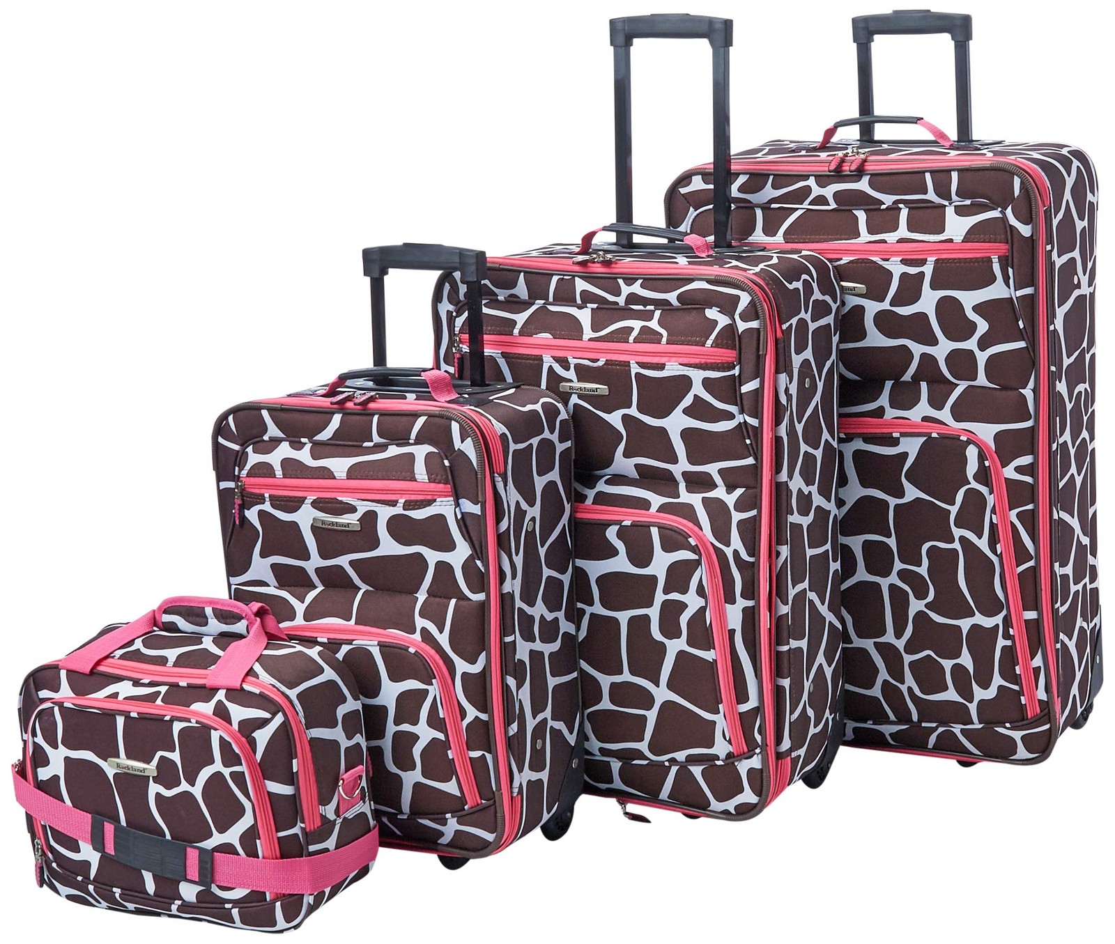 Set, Telescoping Handles, Pink Giraffe, 4-pi...