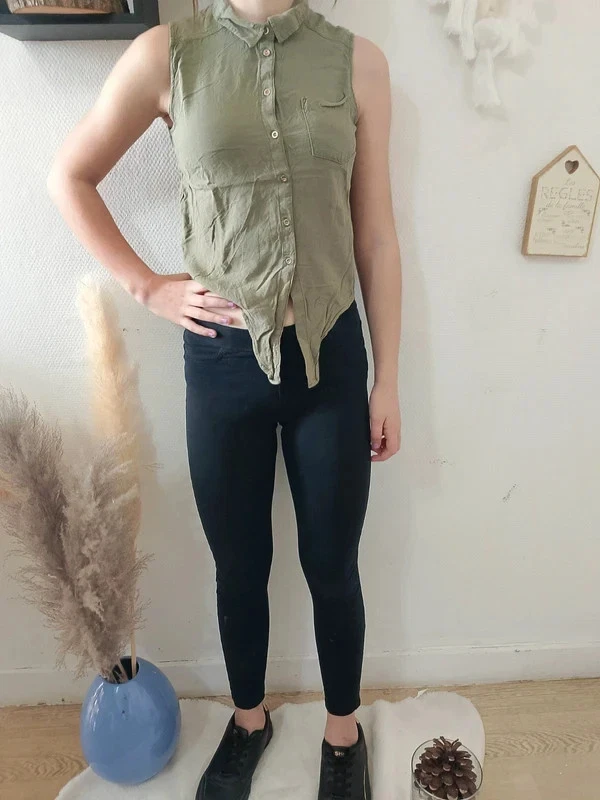 Hemd von H&M Gr.152 grün - Bild 1 von 4